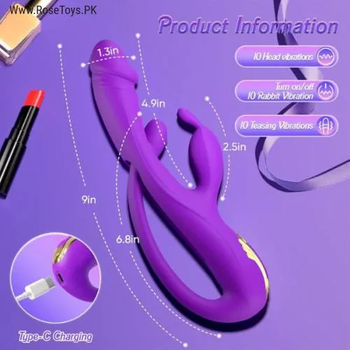 3 in 1 G Spot Vibrator Rabbit Dildo