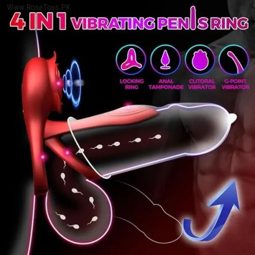 Red Penis Vibrator Cock Ring