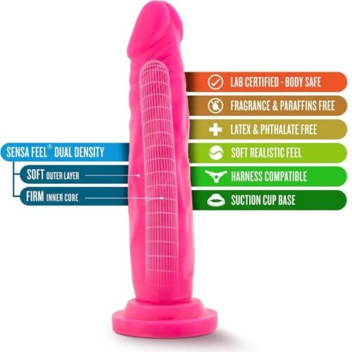Neon Pink Realistic Dildo