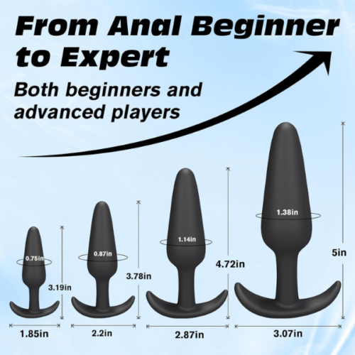4PCS Silicone Anal Butt Plug Set