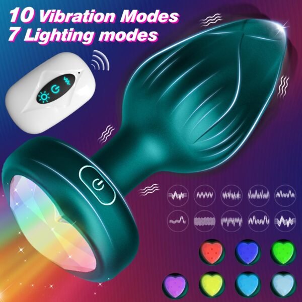 10 Modes Vibrating Butt Plug LED