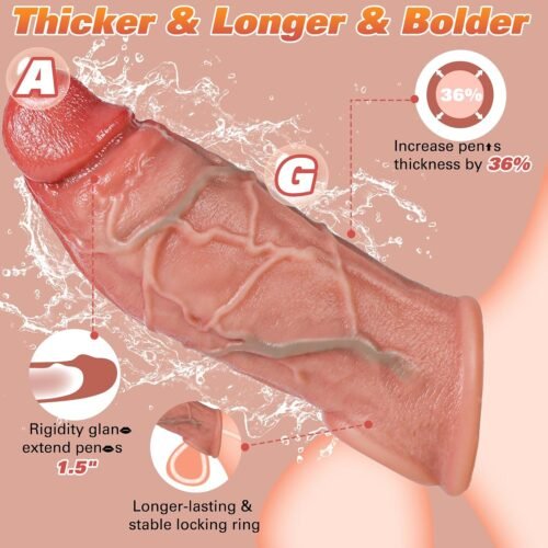 Realistic Upgraded Penis Sleeve Extender for Men