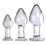 3Pcs Crystal Glass Anal Butt Plug Set