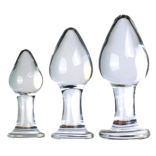 3Pcs Crystal Glass Anal Butt Plug Set