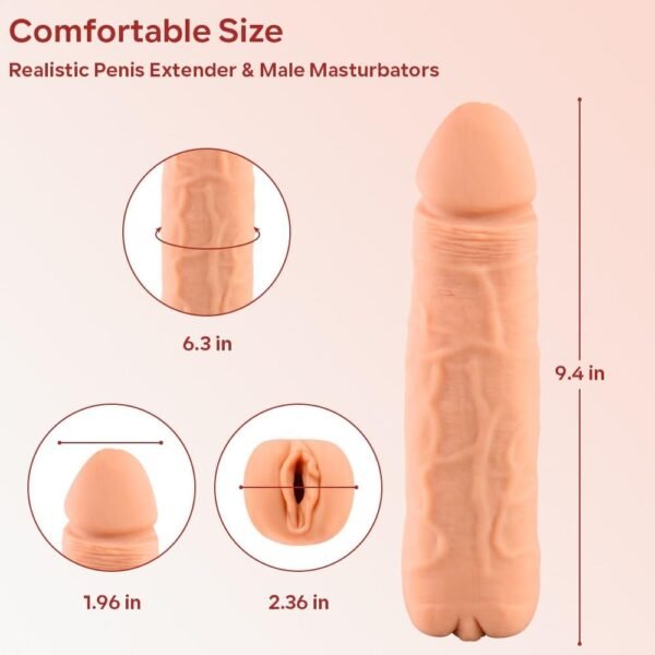 Pennis Extender with Cock Ring Male Masturbator