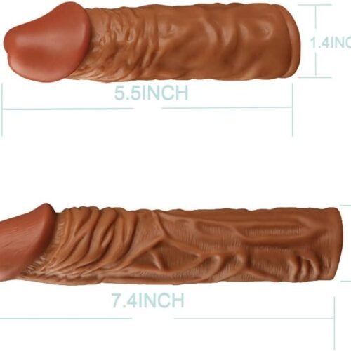 2 Pcs Reusable Penis Sleeve Extender Ultra