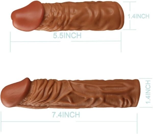 2 Pcs Reusable Penis Sleeve Extender Ultra