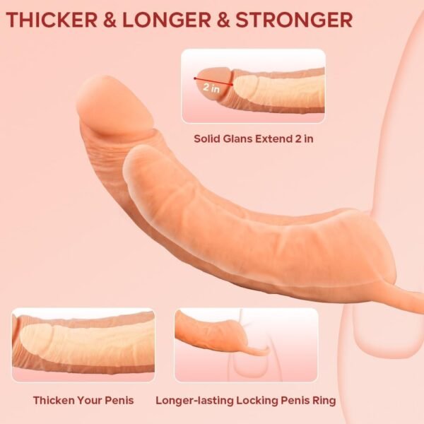 Pennis Extender with Cock Ring Male Masturbator