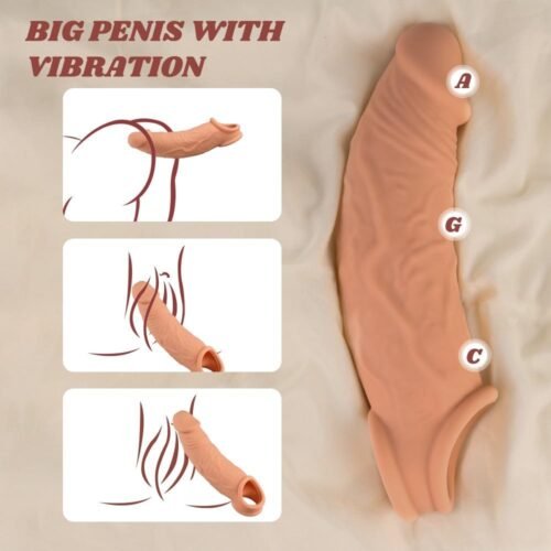 Penis Sleeve Vibrator 6.5" Realistic Cock