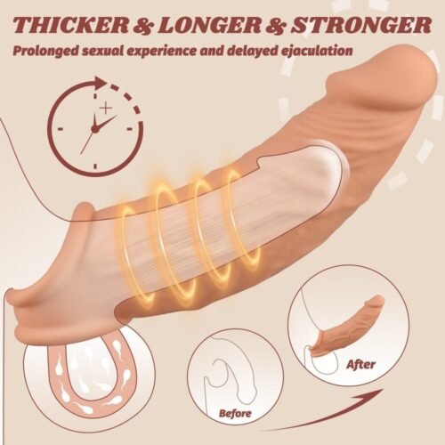 Penis Sleeve Vibrator 6.5" Realistic Cock