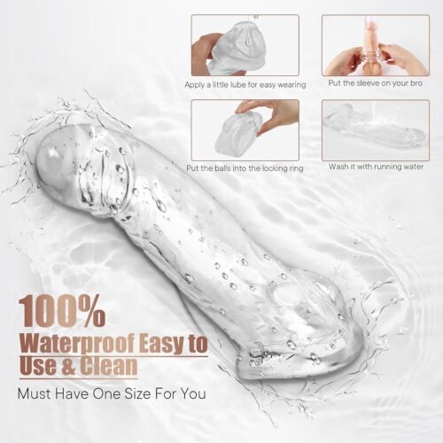 3 Sizes Reusable Curved Penis Sleeve