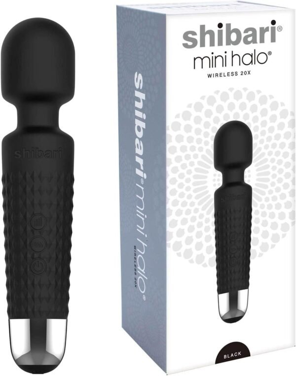 Shibari Mini Wand Vibrator Massager Black