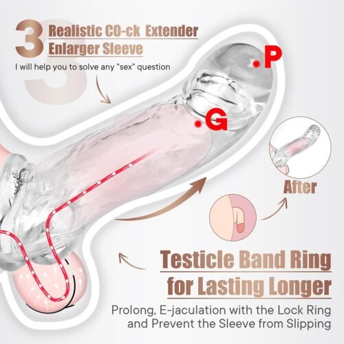 3 Sizes Reusable Curved Penis Sleeve
