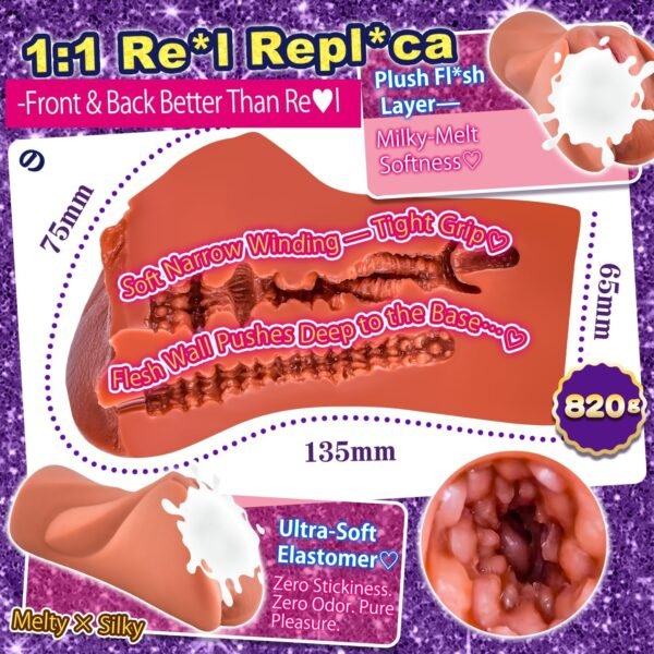 Masturbator Stroker with Dual Entrances