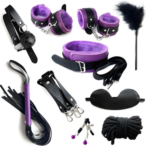 Purple Adult Bondage 10-Piece Set Purple Adult Bondage 10-Piece Set